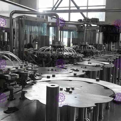 Monoblock Liquid Filling Machine, 5 Dalam 1 Botol Plastik Pulp Juice Filler