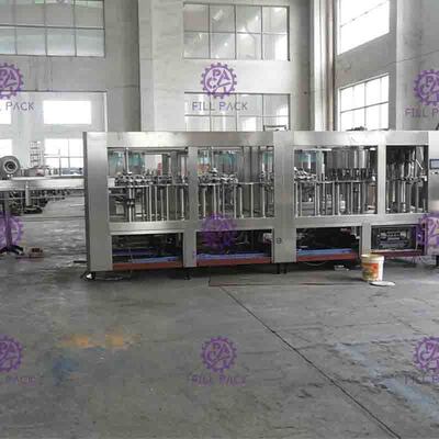 Monoblock Liquid Filling Machine, 5 Dalam 1 Botol Plastik Pulp Juice Filler