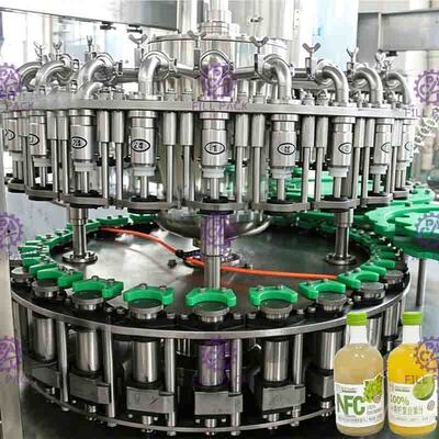 Mesin Pengisian Cairan Botol Kaca Otomatis Penuh, Pengisi Jus Buah 8000BPH