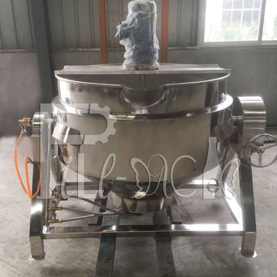 SUS304 3 Layer Steam Double Jacketed Kettle Dengan Agitator 200L