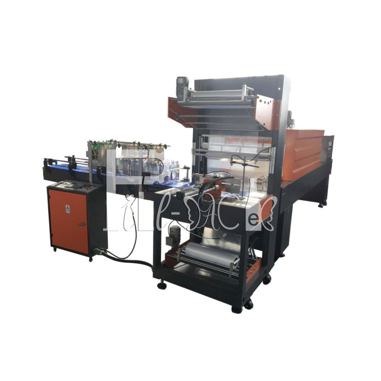 Automatic L Type PE Shrink Film Wrapper Air Minuman PET Glass Bottle Can Equipment