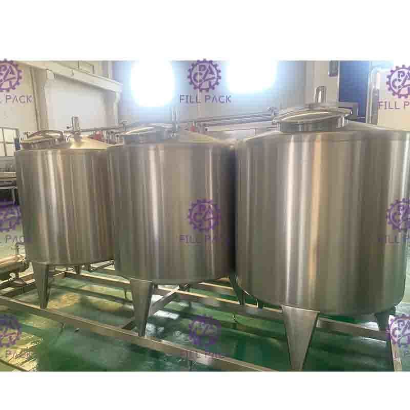 CIP pembersihan minuman ringan sistem pengolahan baris Semi otomatis dengan 500L tangki