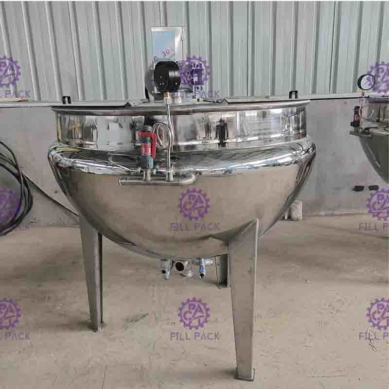 Pemanas Listrik Stainless Steel Industri Uap Berjaket Ketel Dapat Dimiringkan Kapasitas 400L