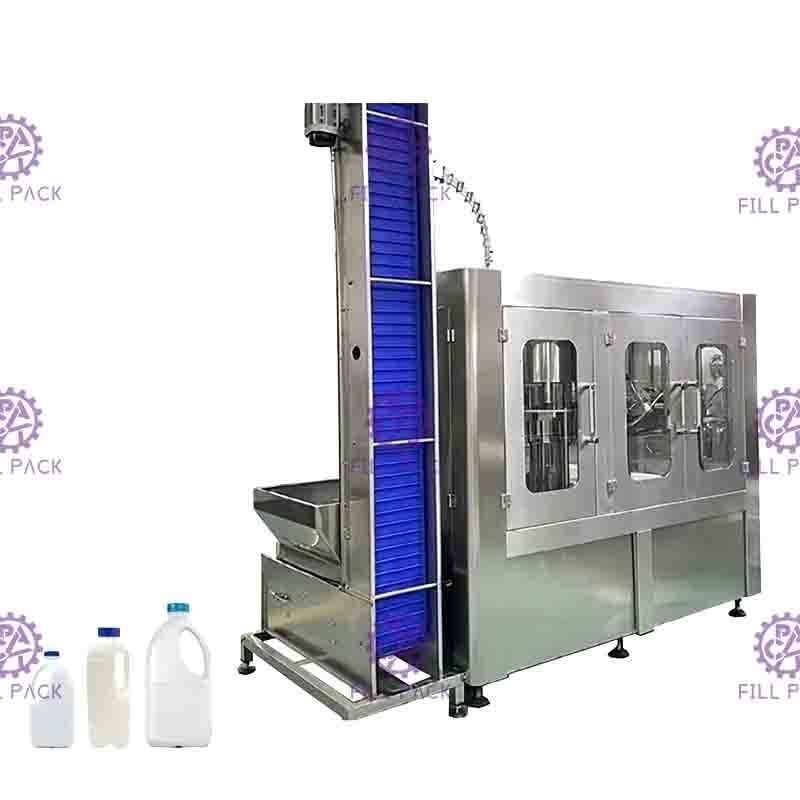 Mesin / perangkat Pengisian Susu 3-in-1washing-filling-capping Integral Botol monoblok otomatis 6000BPH